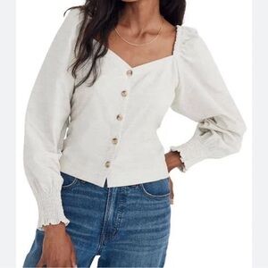 Madewell Cream Button-Up Blouse